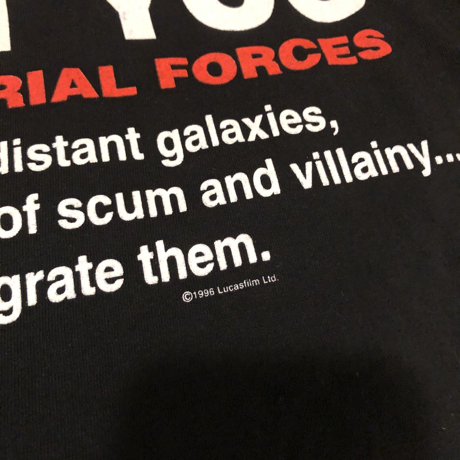 Vntg 1990s Large Single Stitch Star Wars I Want You Darth Vader Imperial TeeJays gallery