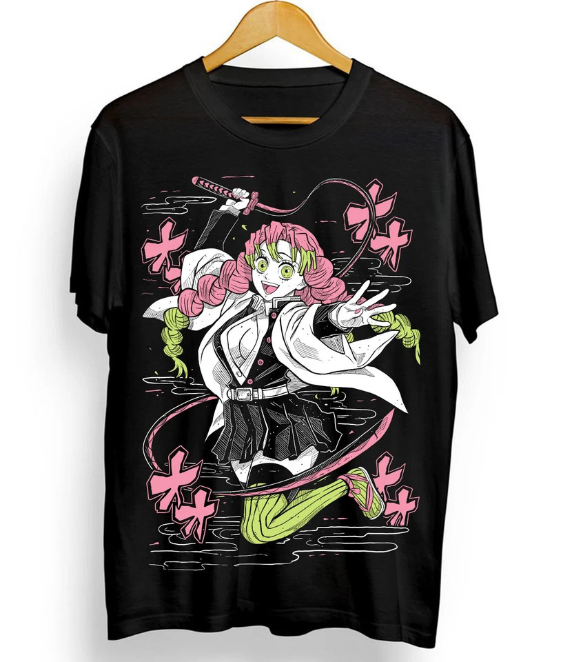 Mitsuri T-Shirt Demon Slayer Waifu Kawaii Anime Japanese Manga Shirt Black gallery