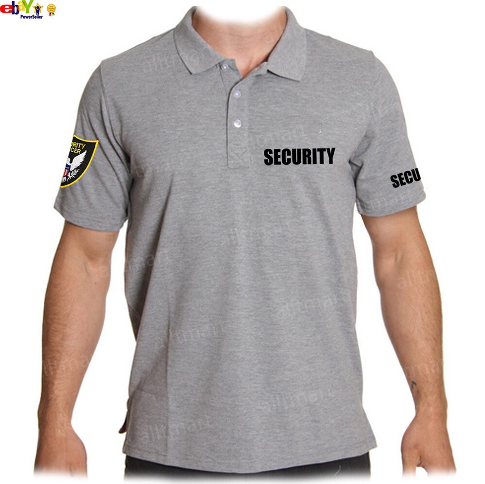 MEN'S PRINTED SECURITY POLO T-SHIRT UNIFORM EMBROIDERY BADGE POLICE STAFF PARTY gallery