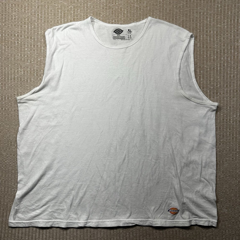 Dickies Men’s Sleeveless Undershirt Cotton Size XL White