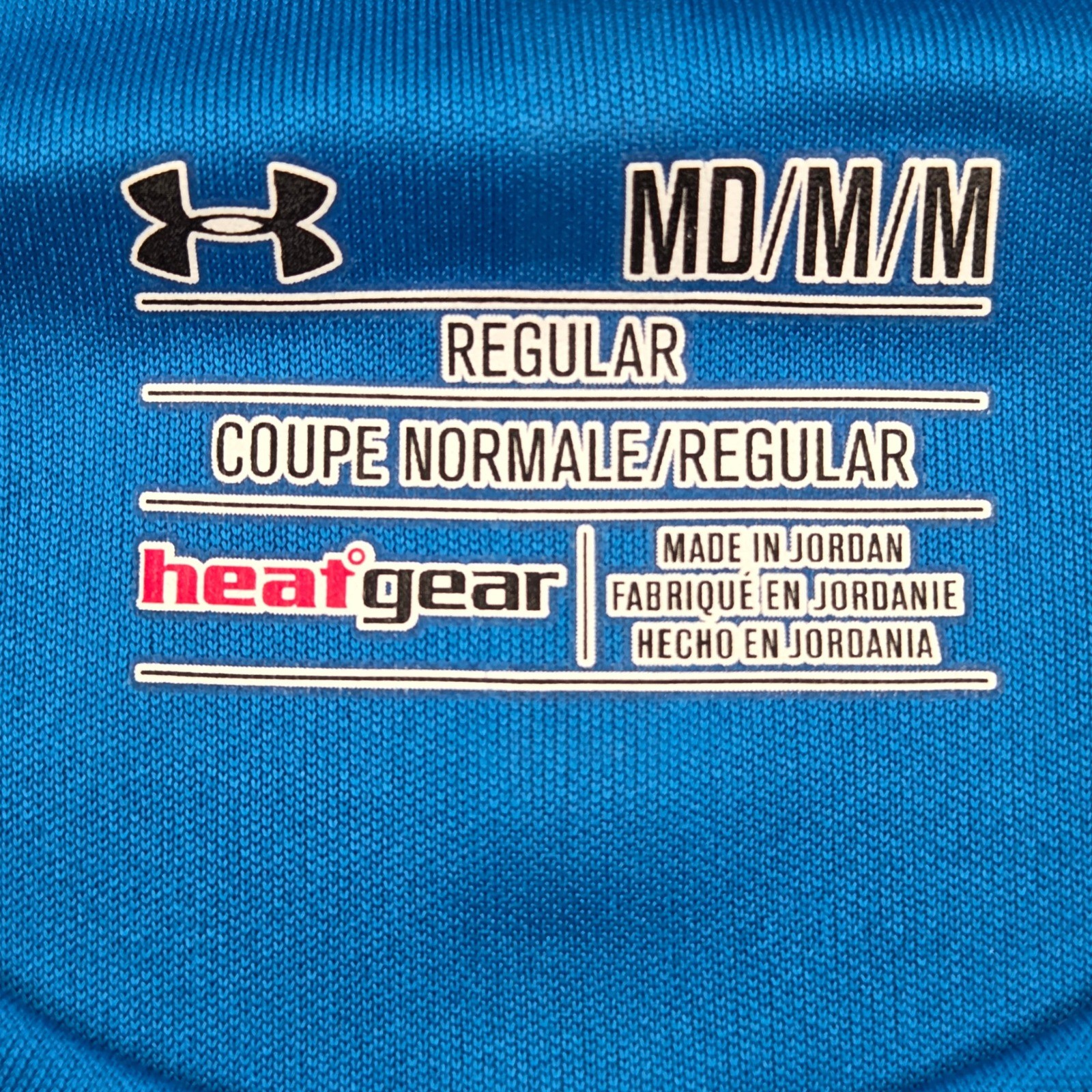 Under Armour Coldblack HeatGear SS T-Shirt Blue Geometric Sleeve Mens Medium gallery