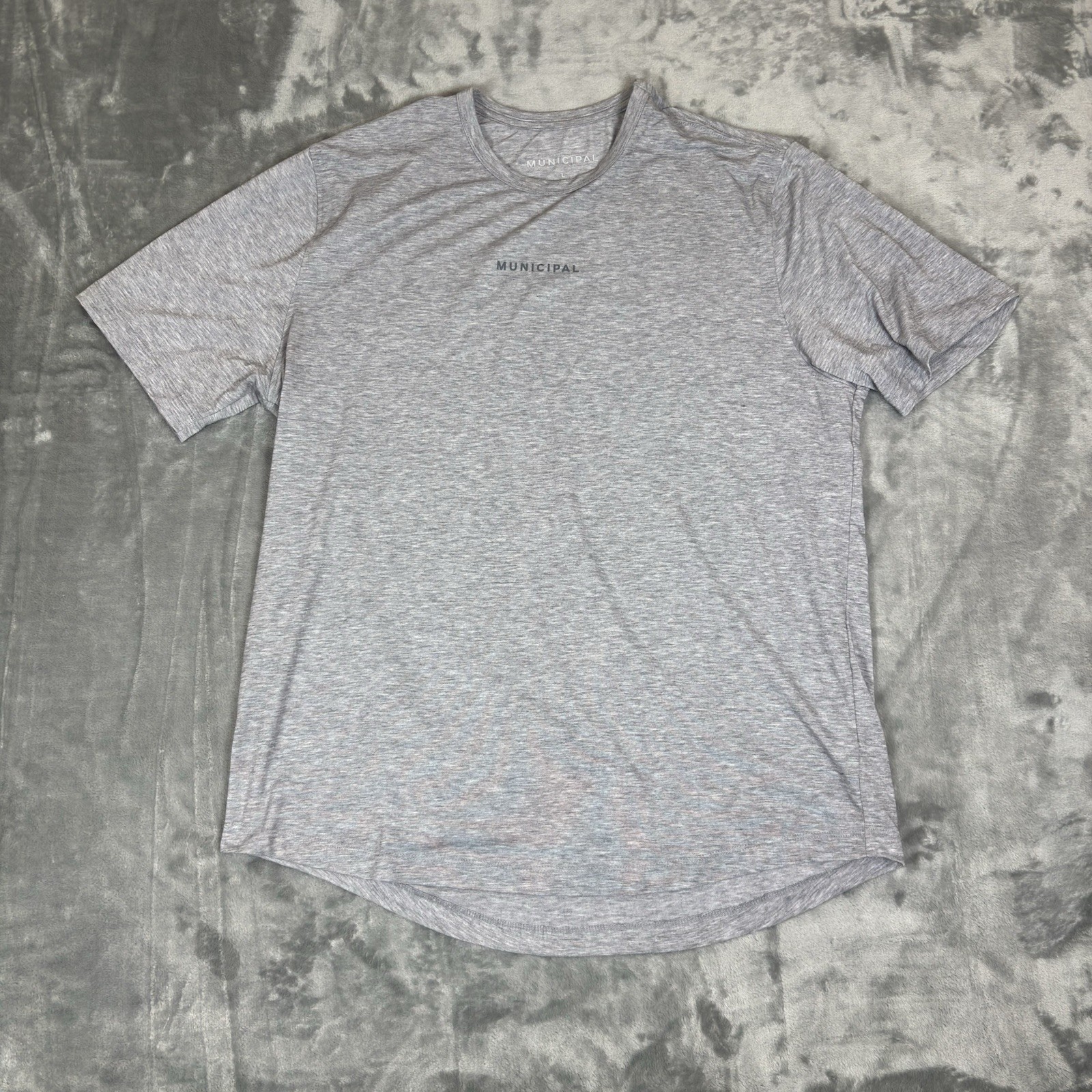 Municipal Sport Utility Gear T-Shirt Mens L Gray Stretch Performance Workout