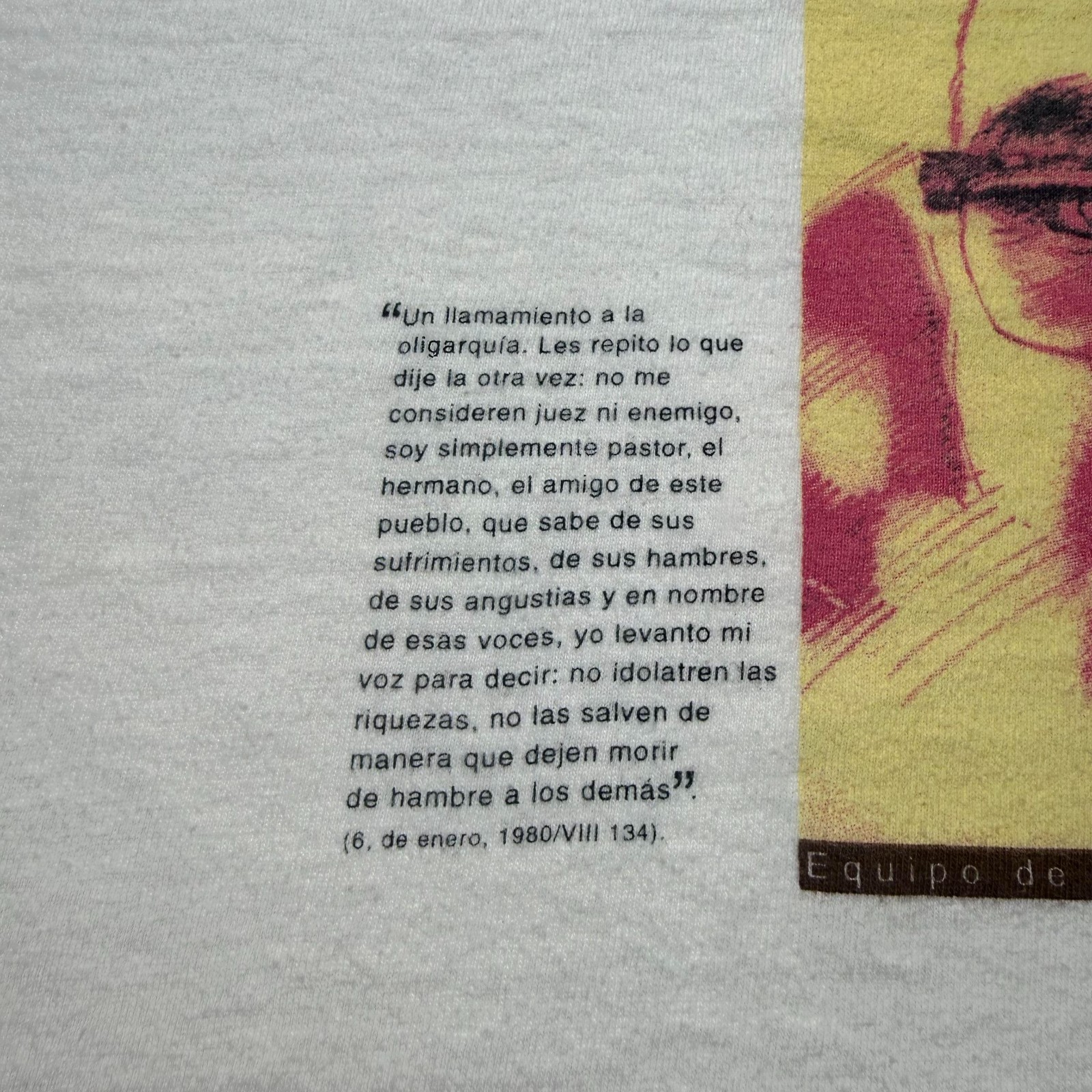 Vintage 90s Monsenor Oscar Romero El Salvador Catholic Prelate T-Shirt - Large gallery