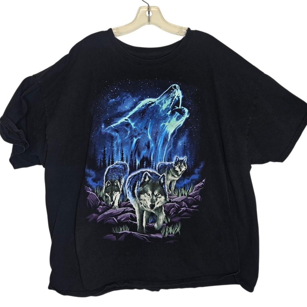 DOM Wolf Spirit Pack Graphic Tee Novelty Howling Outdoor Nature Animals Men 3XL