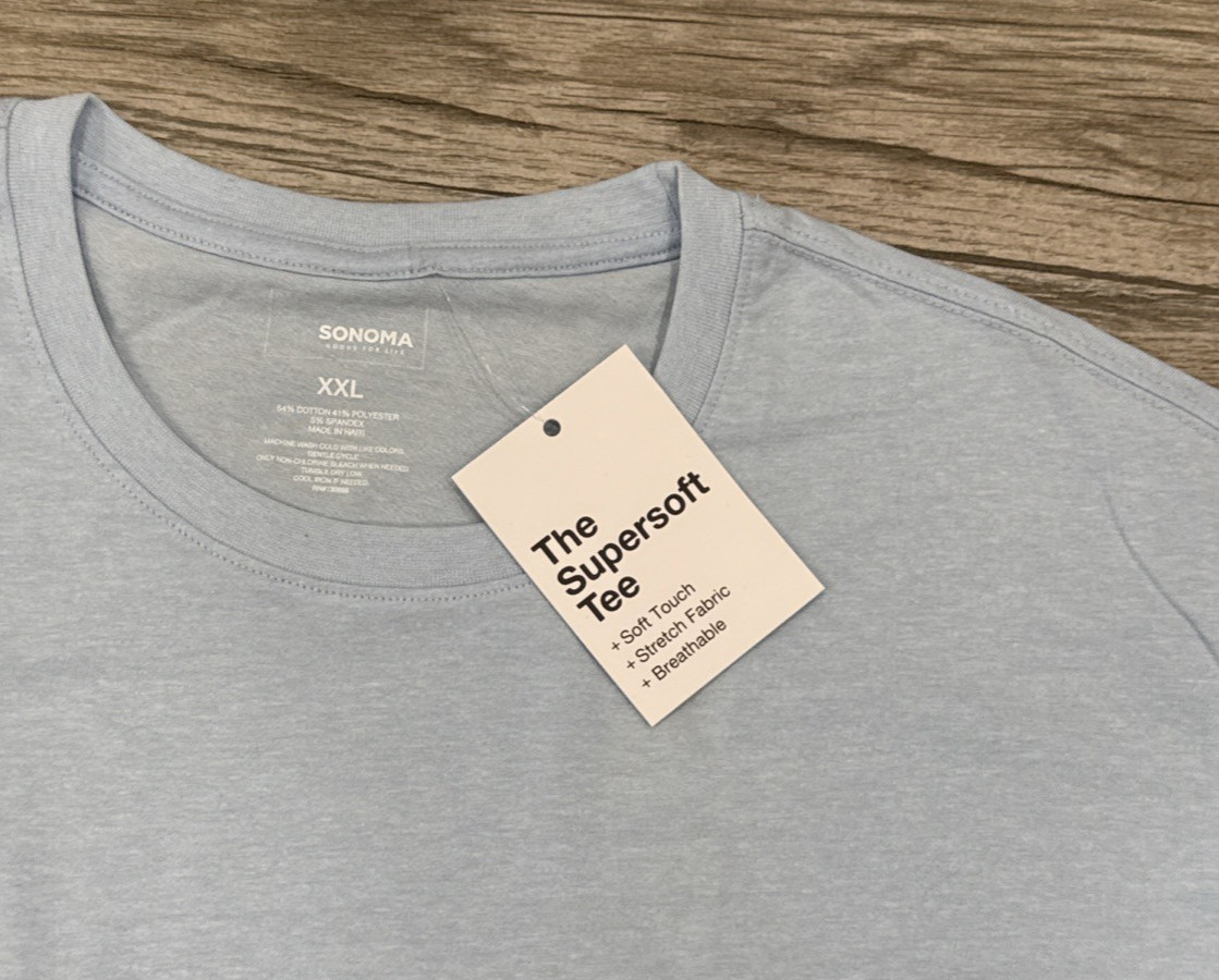 2018 Sonoma The Supersoft Tee Airy Blue Breathable Soft Stretch T-Shirt Size XXL gallery