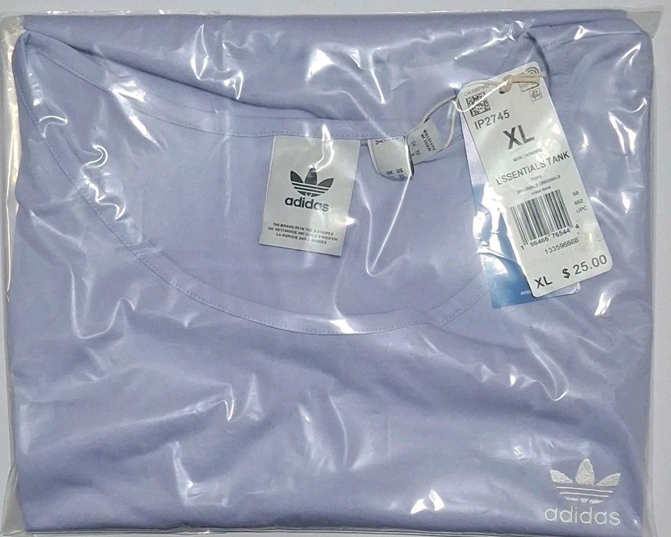 Adidas Originals Trefoil Mens' XL IP2745 Essentials Tank Top, Violet Tone gallery