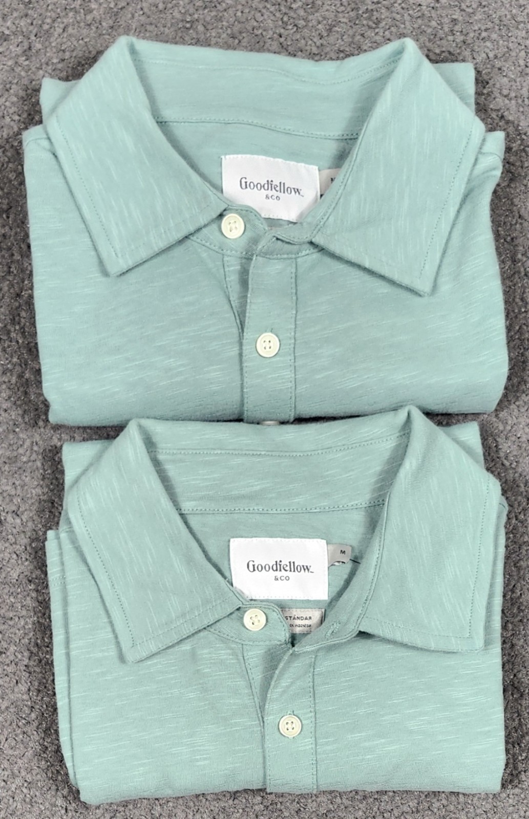 Men's Polo T Shirts Medium with Pocket Teal Green 2 Pack Goodfellow Co Cotton gallery