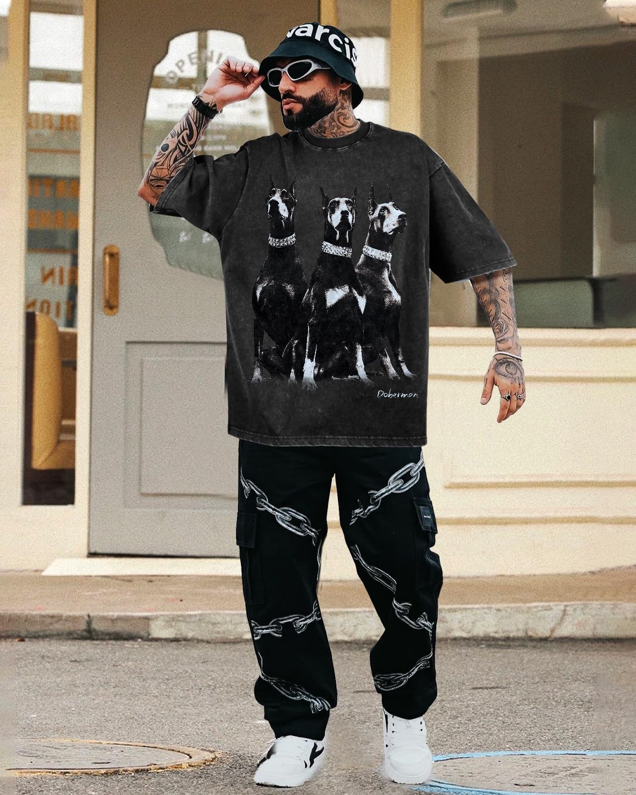 Flafens Oversized Tshirts for Men - Graphic T Shirt Tees Crewneck Short Sleeve gallery