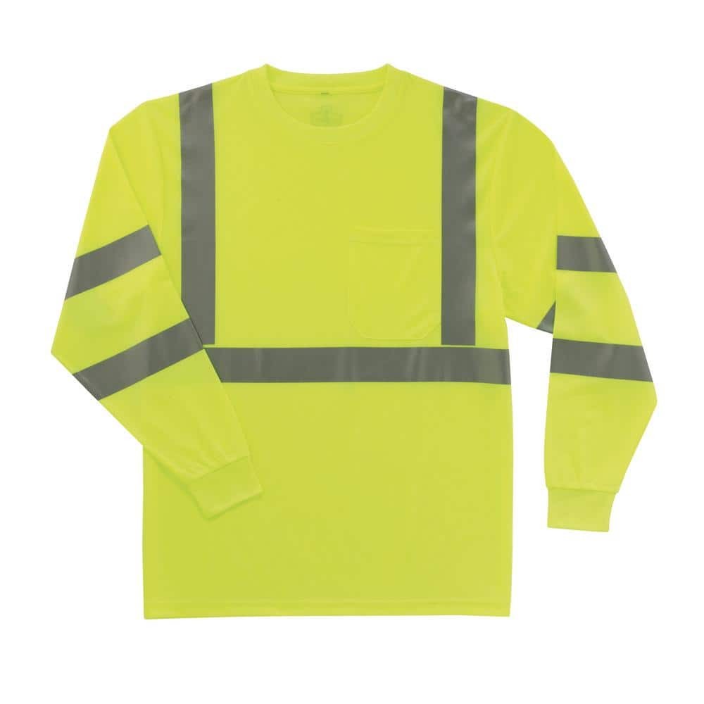 Ergodyne 5XL Hi Vis Lime Long Sleeve T-Shirt