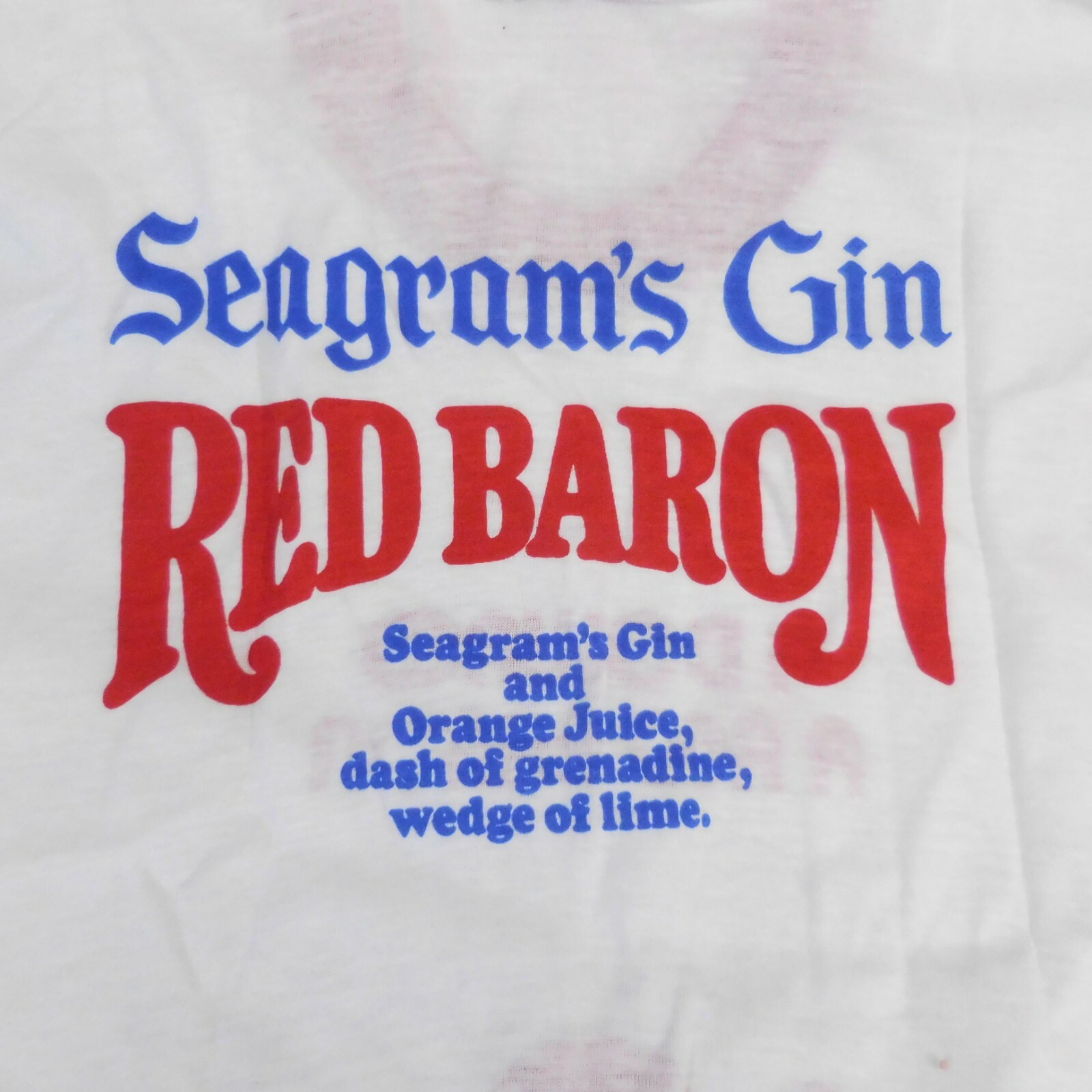 Seagram's Gin T-Shirt I Downed A Red Baron Size S (34-36) Made in U.S.A. gallery