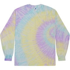 Long Sleeve Tie Dye T-Shirts Multicolor Adults & Kids Size Cotton Colortone