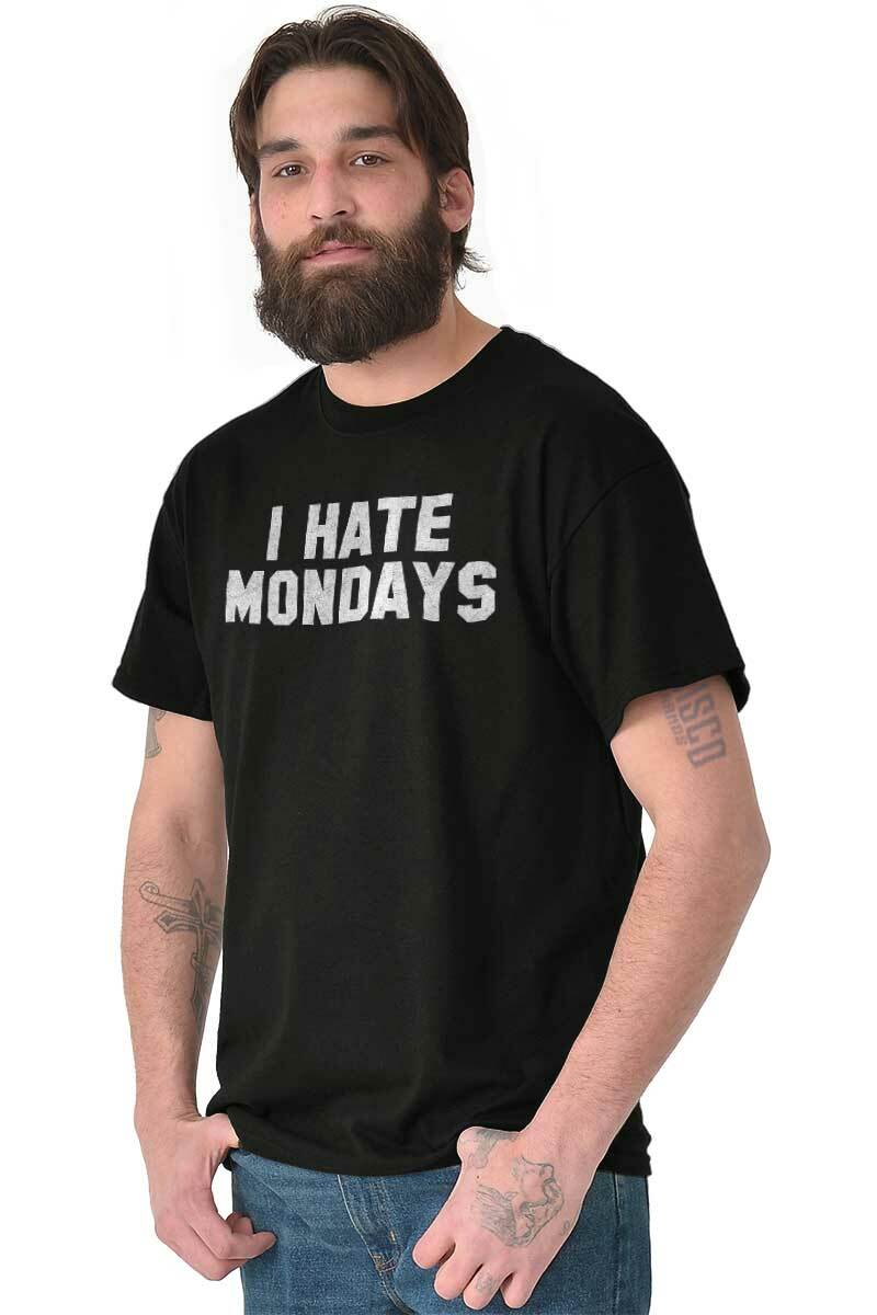 I Hate Mondays Funny TGIF Office Work Gift Womens or Mens Crewneck T Shirt Tee gallery