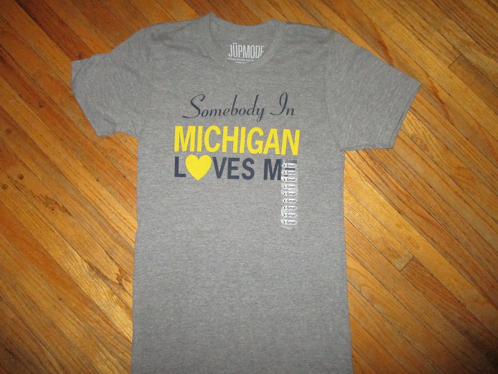 NWT SOMEBODY IN MICHIGAN LOVES ME T SHIRT Rayon Cotton TriBlend JUPMode Adult XS gallery
