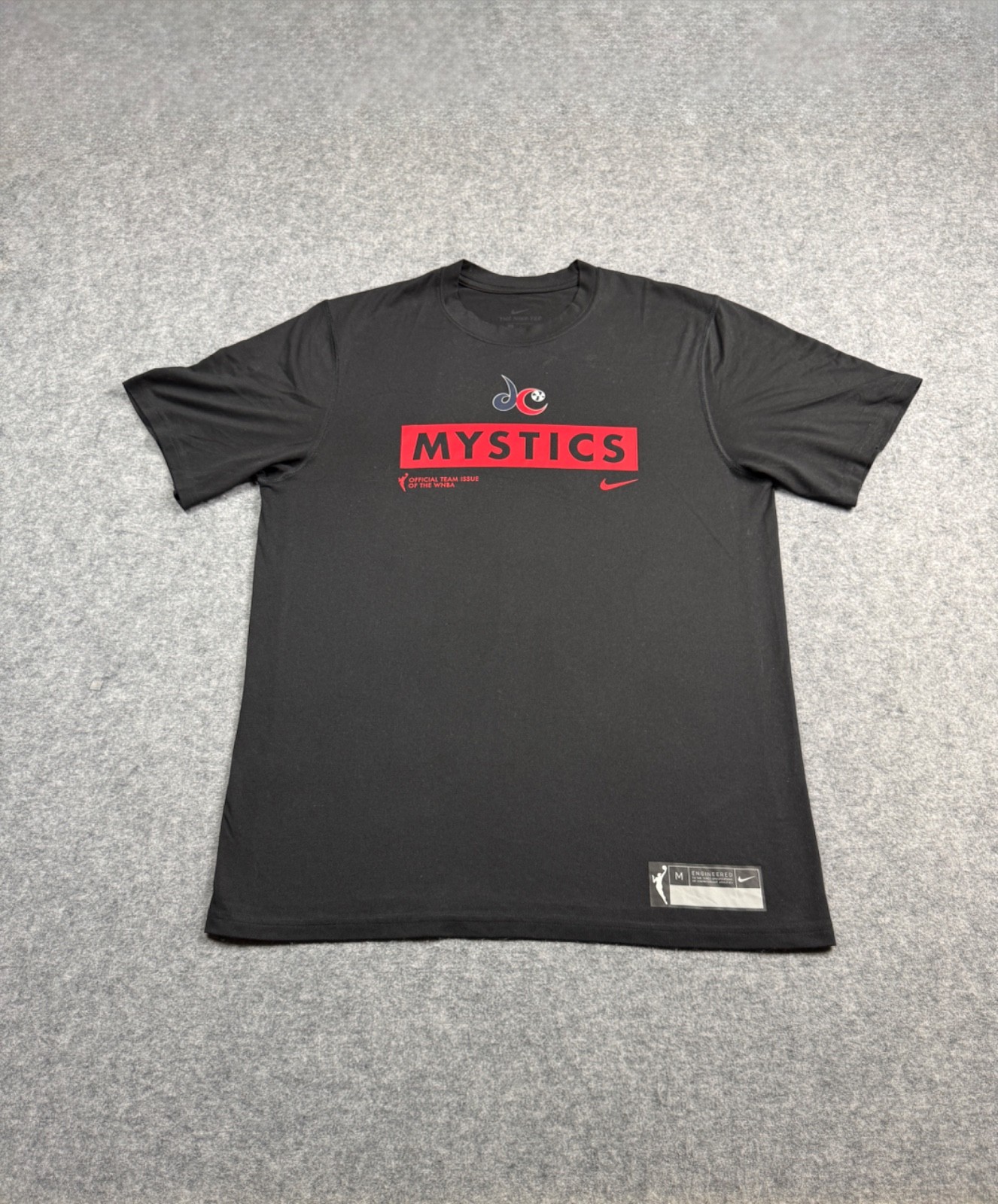 DC Mystics Black POLY WNBA Team Issue NIKE Swoosh Basketball Medium Shirt