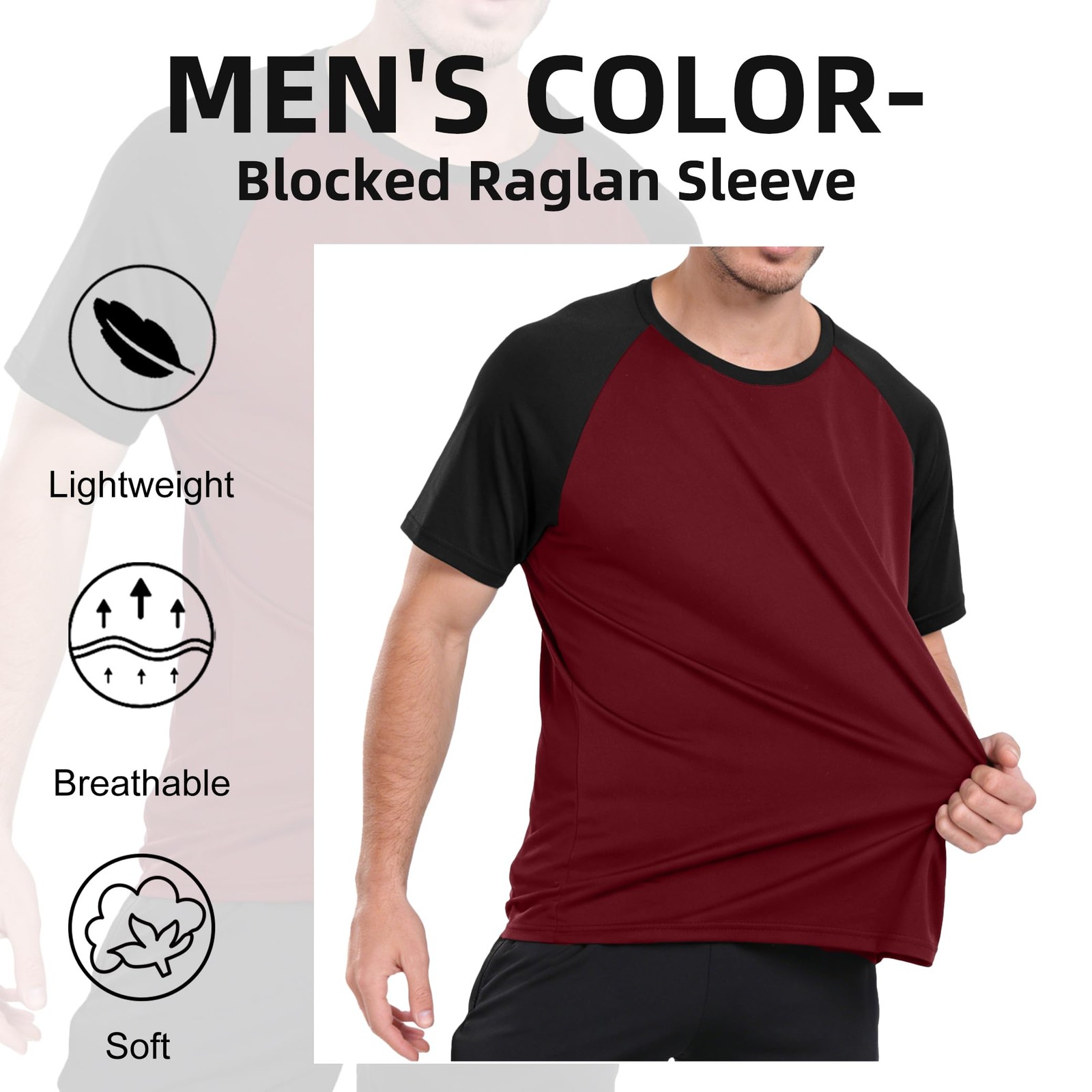 5 Pack Mens Quick Drying Shirts Crew Neck Loose Breathable Cool Workout Runni... gallery