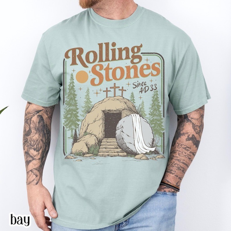 Rolling Christian T-Shirt Easter Clothing Jesus Christ Shirt gallery