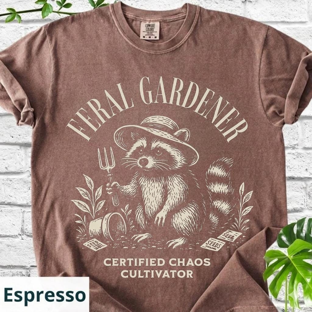 Feral Gardener Shirt Funny Raccoon Gardening Tee Certified Chaos Cultivator gallery