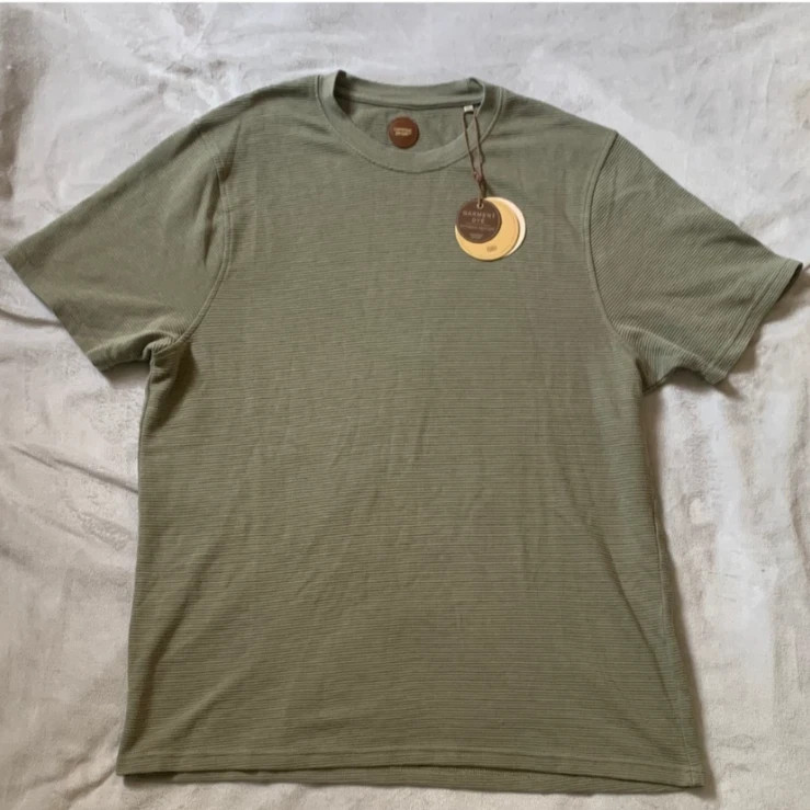 Common People Ottoman Textured Shirt Garment Dye Relaxed Fit Green Ribbed XL NWT