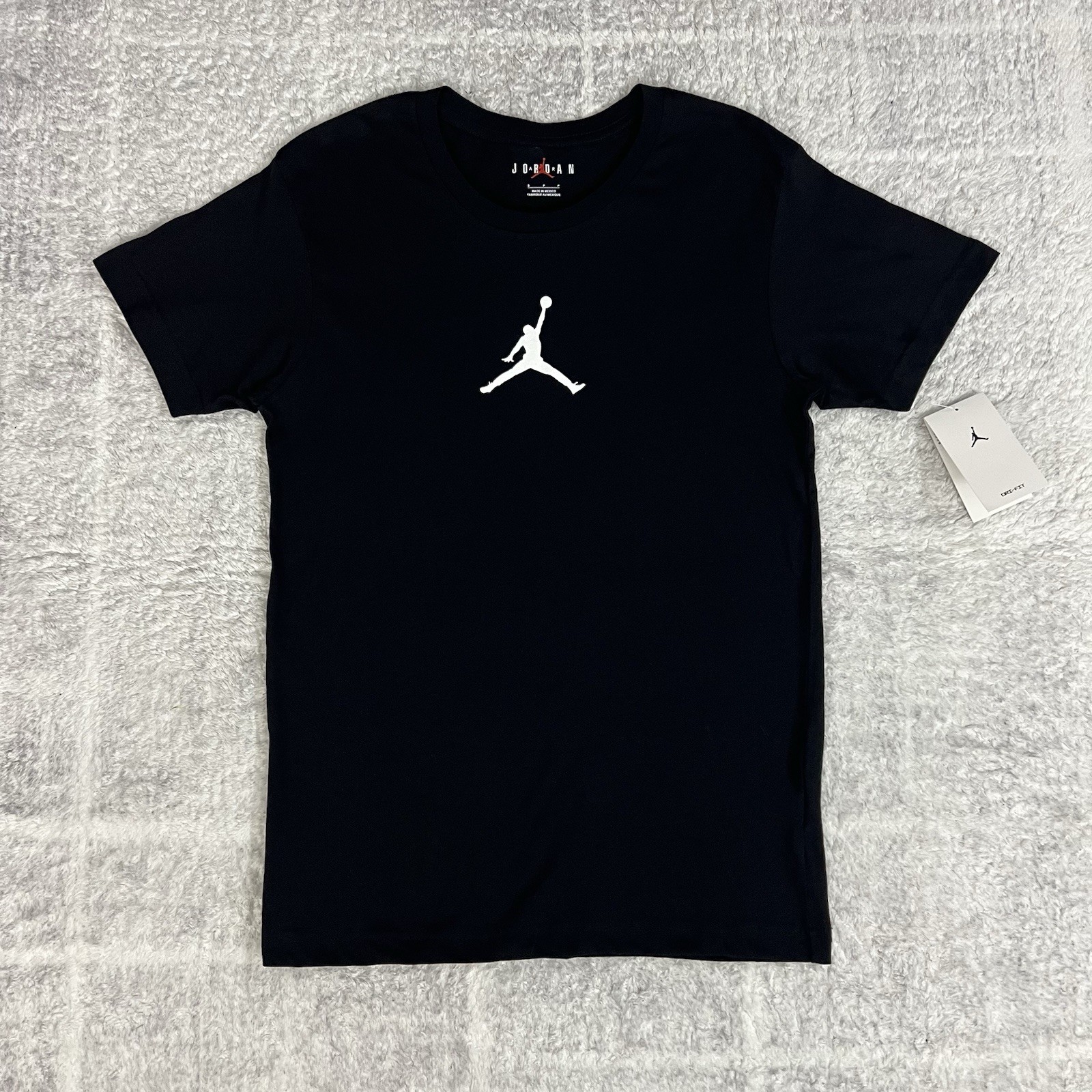 Air Jordan Shirt Dri-Fit Mens Small Jumpman Logo Black Graphic Tee NWT