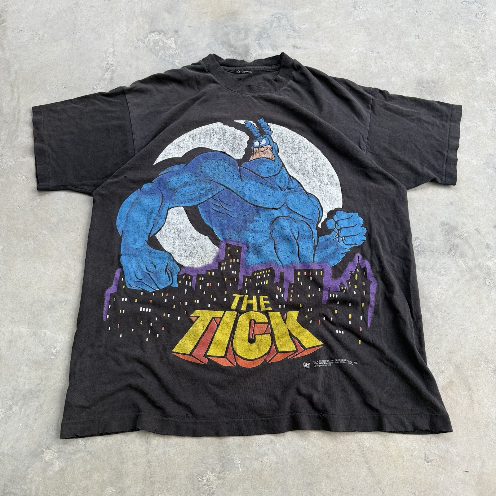 Vintage 90s 1994 The Tick Fox Super Hero Cartoon Shirt Size Xl Grunge Tv Promo
