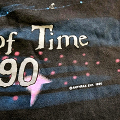 Vintage 90s Anthrax Persistence Of Time Band T Shirt Size XL Single Stitch