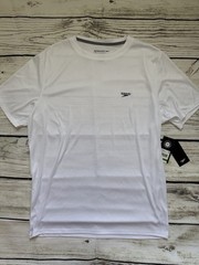 Speedo Turbo Dry Men’s White Solid Logo Short Sleeve T-Shirt L