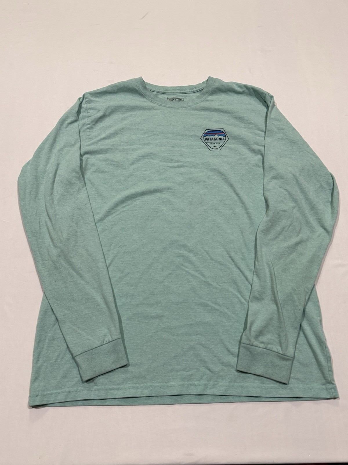 Patagonia Mens Long Sleeve Mint Green Graphic Regular Fit Size Large gallery
