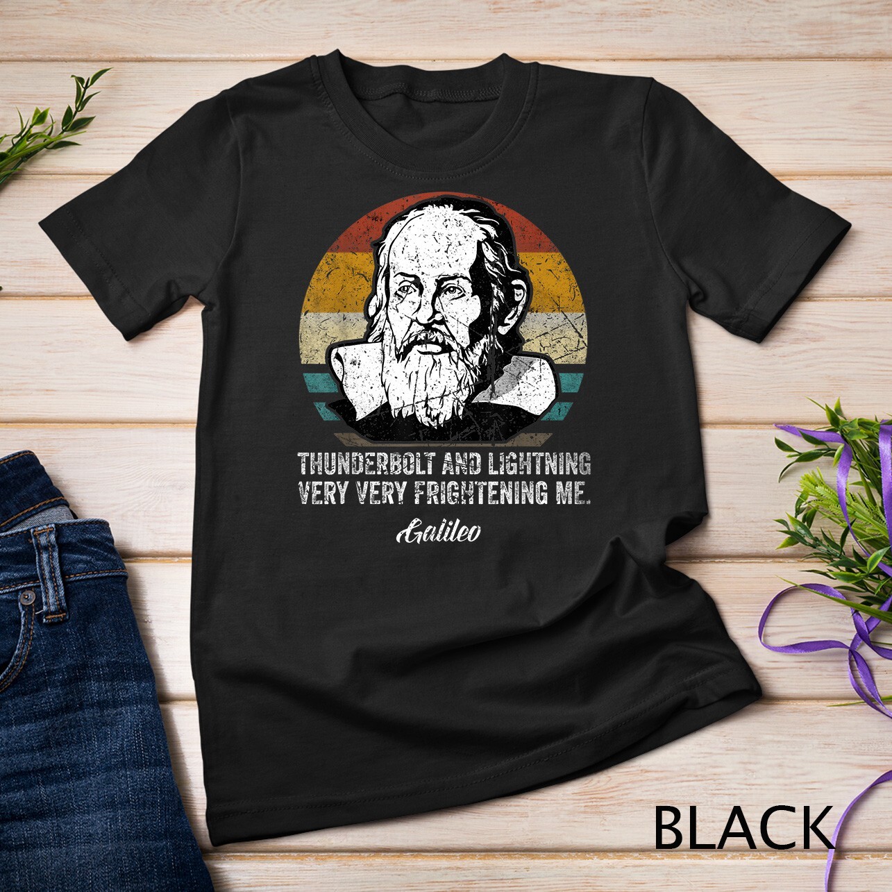 Thunderbolt lightning Galileo philosopher physics astronomy Unisex T-shirt gallery
