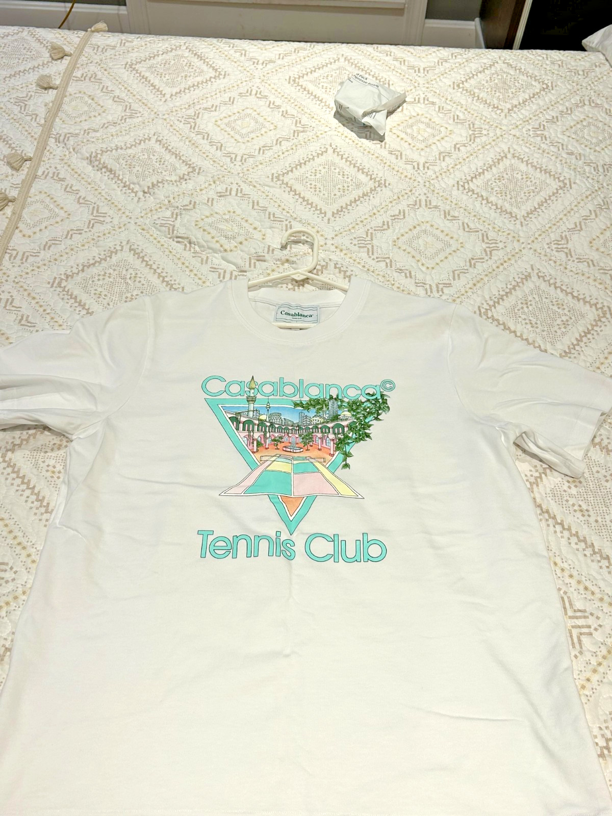 Casablanca Paris White Tennis Club Icon Printed T-Shirt W/ Sport Motif On Chest gallery