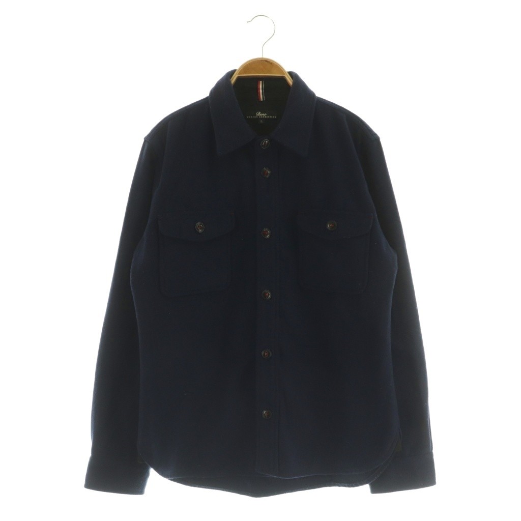 Beno Men’s Navy Wool Blend Melton Shirt L 71cm/28in AB Condition