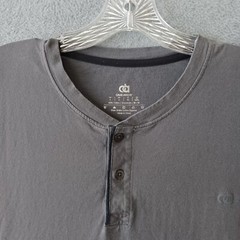 David Archy Shirt Mens Large Gray Short Sleeve Crew Neck Button Casual Shirt
