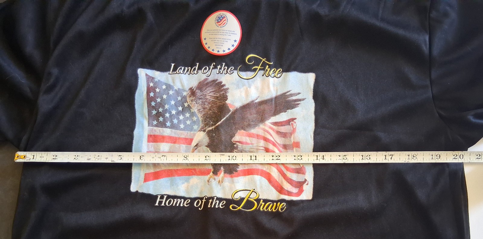 Land Of The Free Home Of The Brave Polyester Men's Size L T-Shirt American Flag gallery