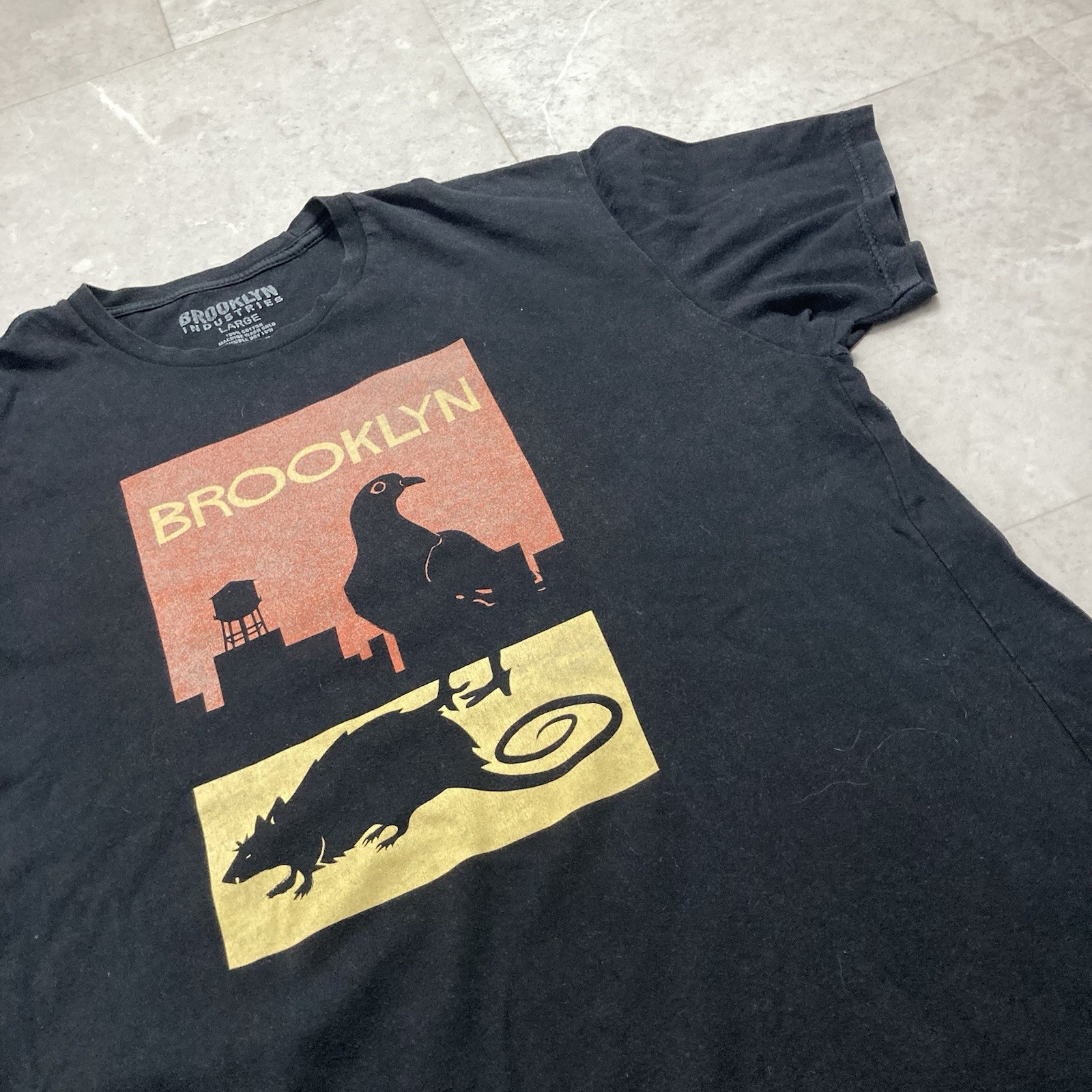 brooklyn industries new york city pigeon rat art tee size large gallery