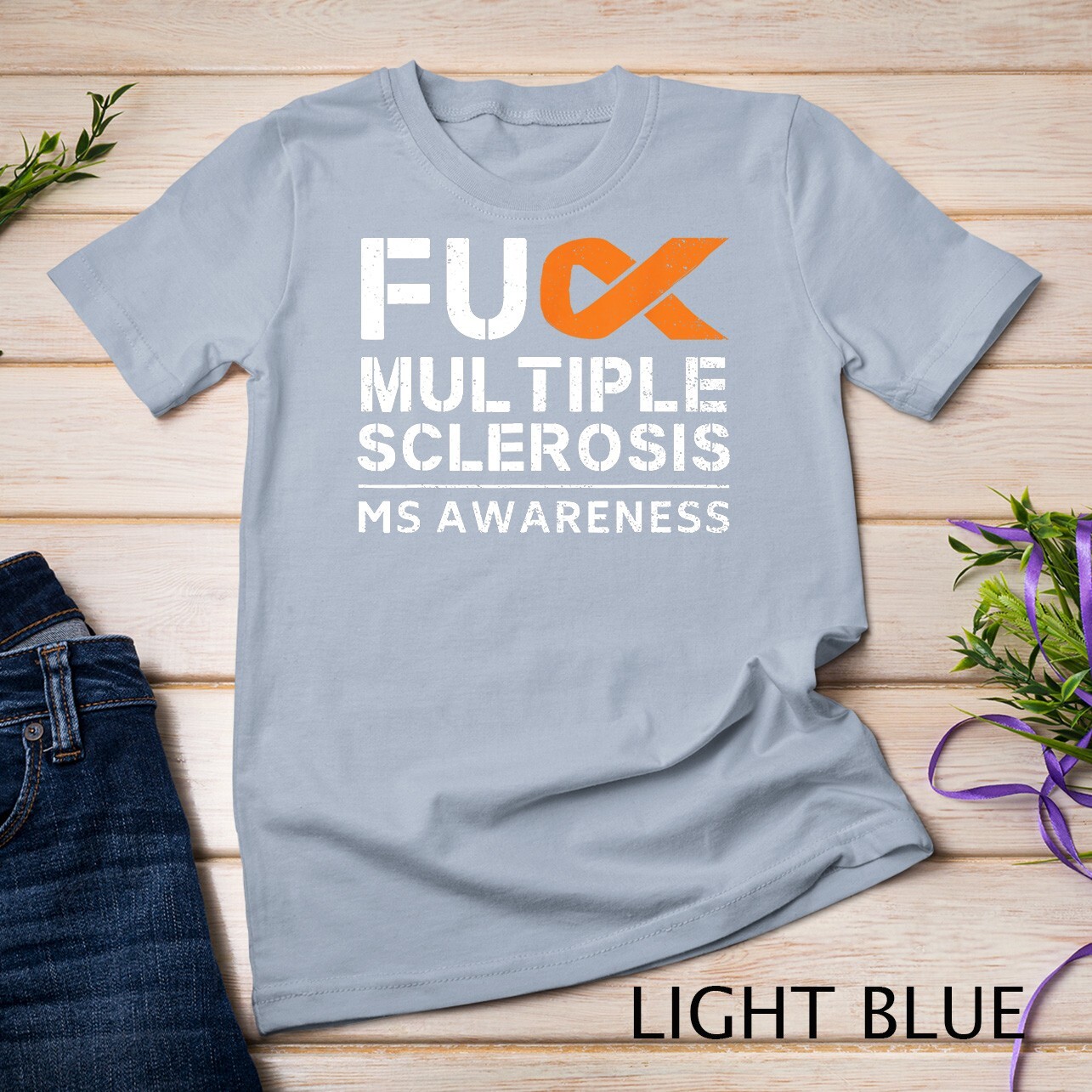 Multiple Sclerosis MS Awareness Support Ribbon Unisex T-shirt gallery