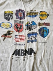 Major League Soccer T-Shirt. Features MLS Team Logos Circa 2001. Size XL.