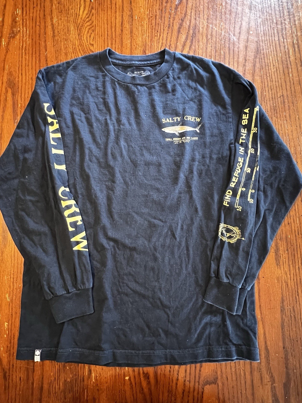 Salty Crew Shirt Mens Medium Blue Long Sleeve Thrill Seekers And Risk Takers