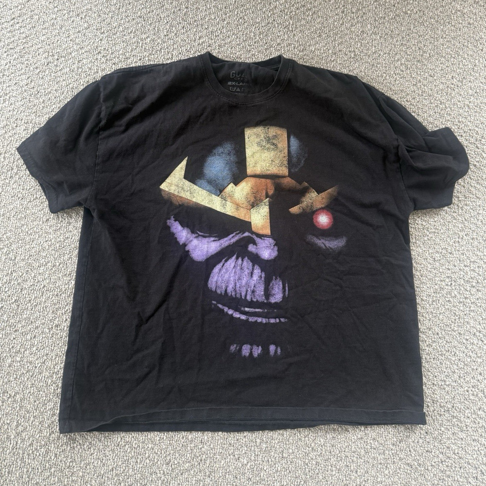 GOAT CREW Marvel Thanos Black Graphic Crew Neck Heavyweight T-Shirt 2XL