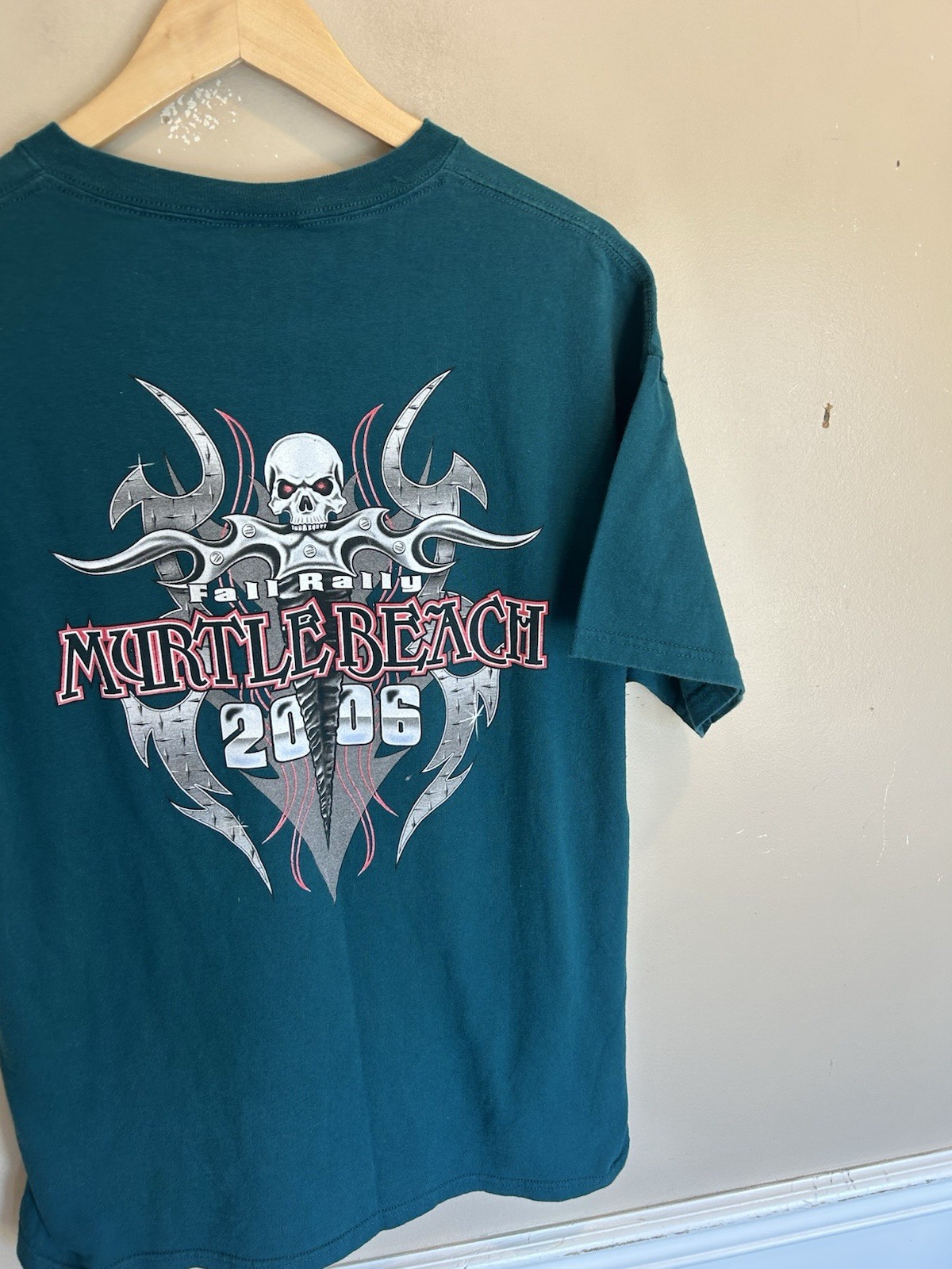 Myrtle Beach Bike Week Mens Vintage Graphic Tee Teal Delta Large gallery