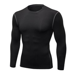1Pcs Men’S Long-Sleeved Thermal Underwear Male Thin Tight Fitting Fast Dry Elast