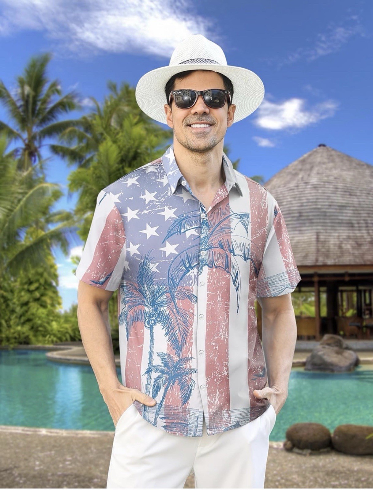 Mens American Shirt Short Sleeve Button Down gallery