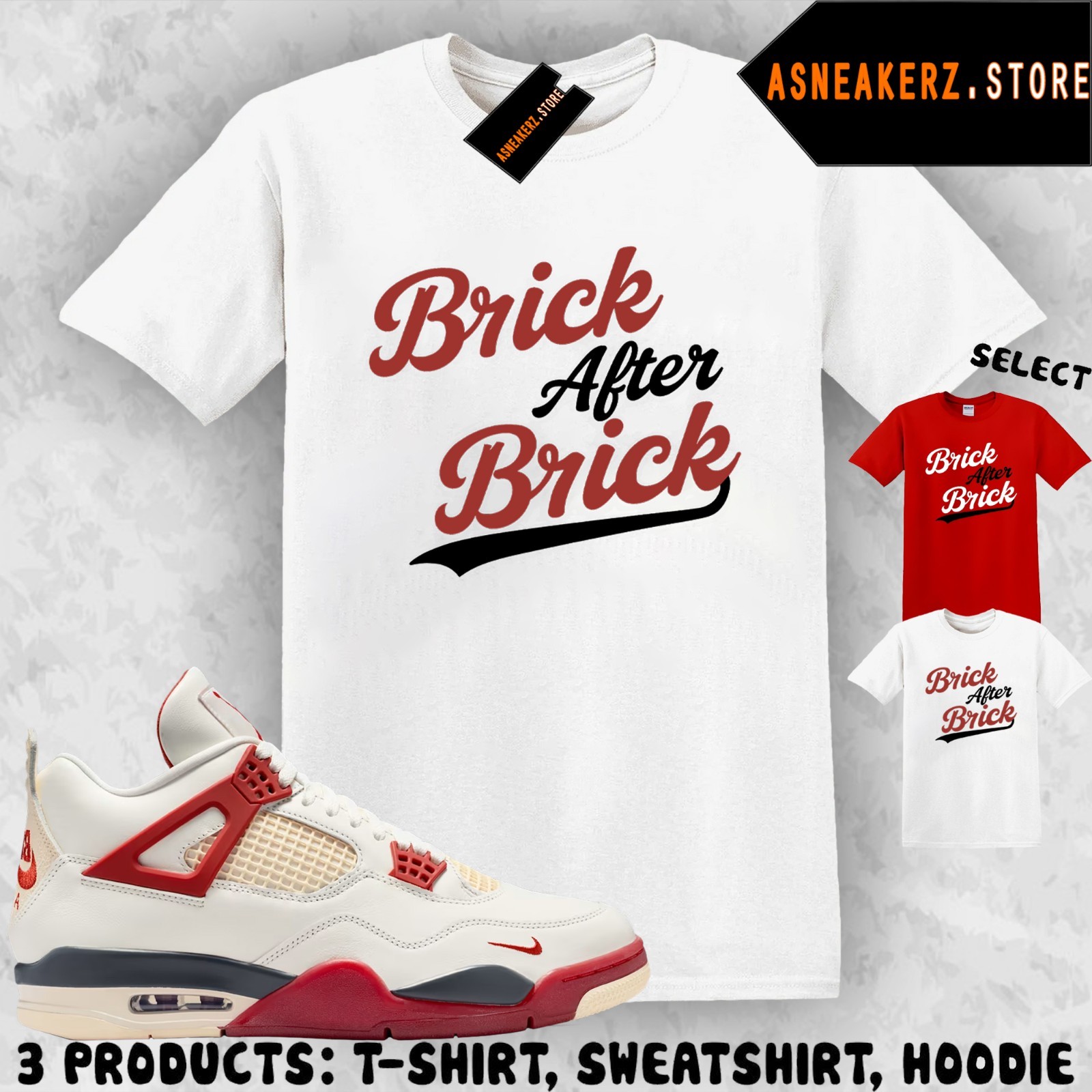 Tee Shirt Matching AJ 4 Nigel Brick After Brick Match Sneaker Jersey 4s T-Shirt gallery