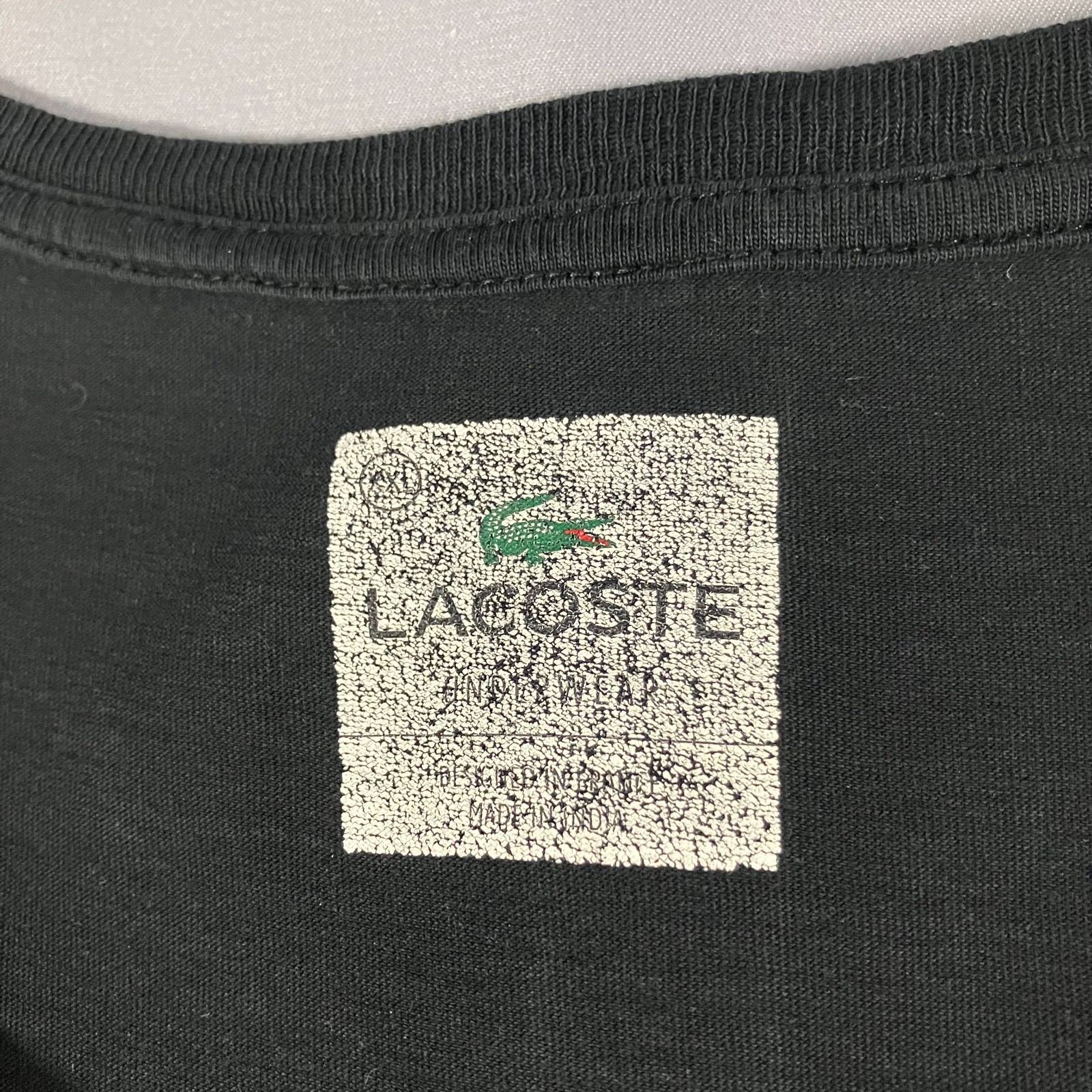 Lacoste Crew Neck T-Shirt Men’s XXL Black Short Sleeve 100% Supima Cotton gallery