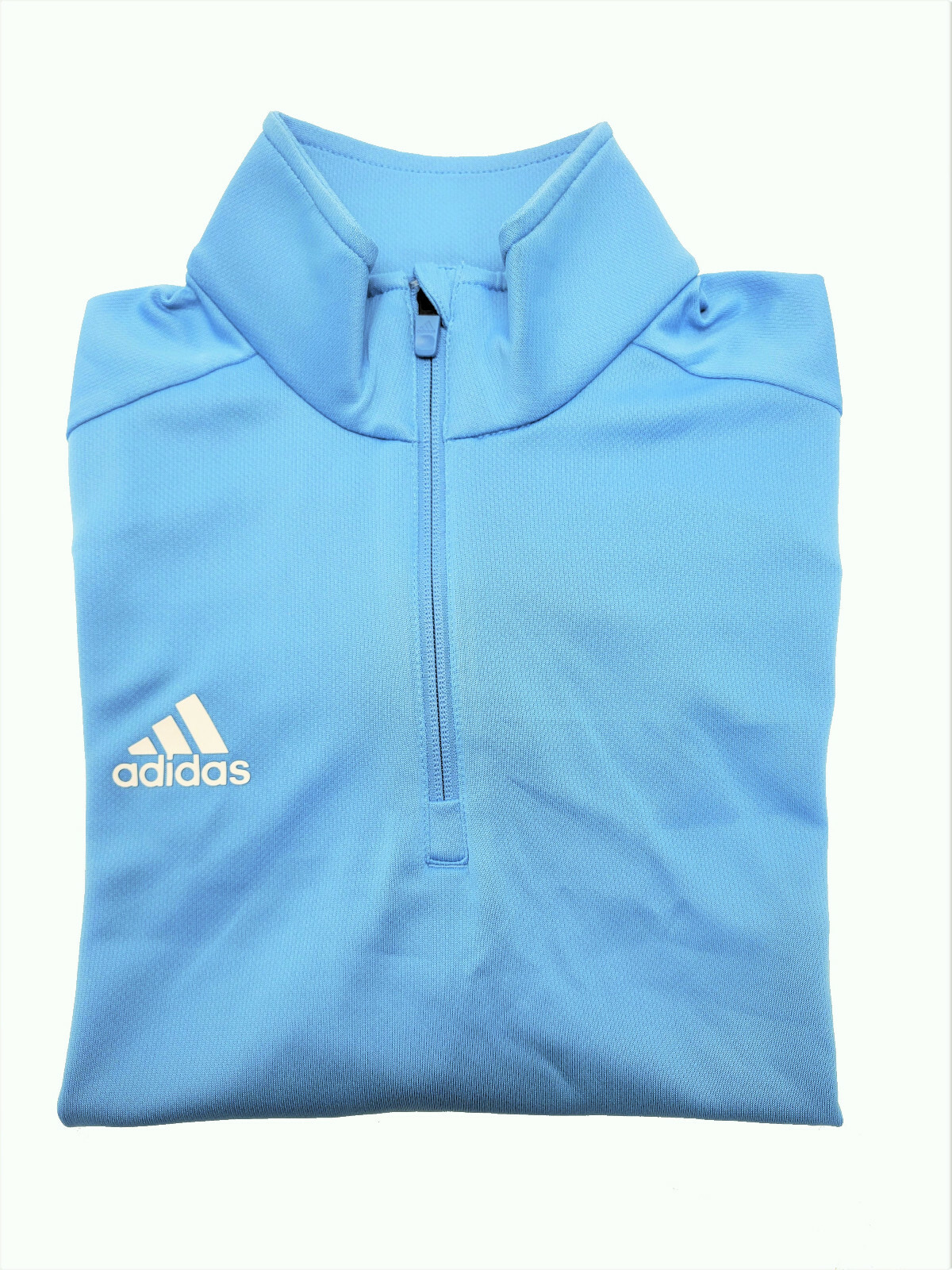 adidas Game Built Short Sleeve Quarter-Zip Mens Multi-Sport Light Blue/White XL gallery