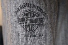 HARLEY DAVIDSON MEN XL CIRCLE BAR HERRINGBONE W SLEEVE LOGO TEXTURED