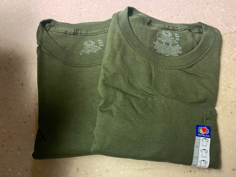 Pack of 2, OD Green, Fruit of The Loom S/S Pocket T-Shirts – 4XLarge