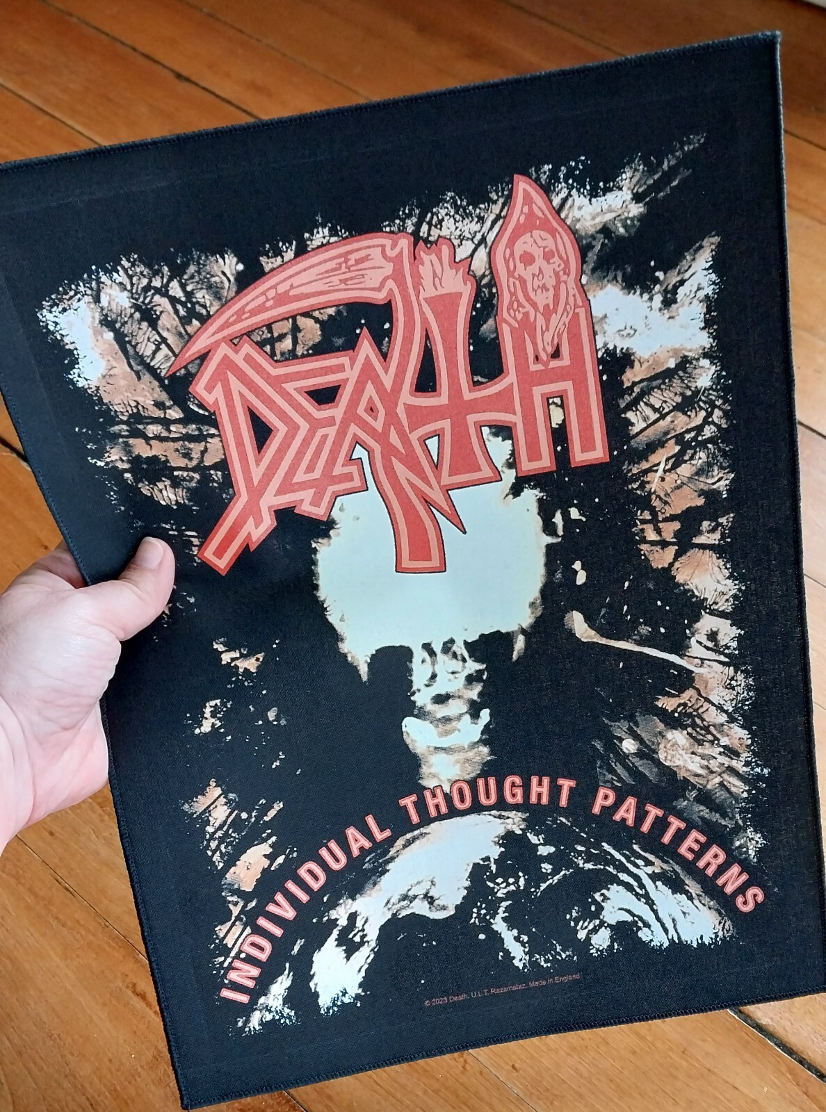 LICENSED ~ DEATH ~ Individual Thought Patterns LARGE Battle Jacket Back Patch gallery