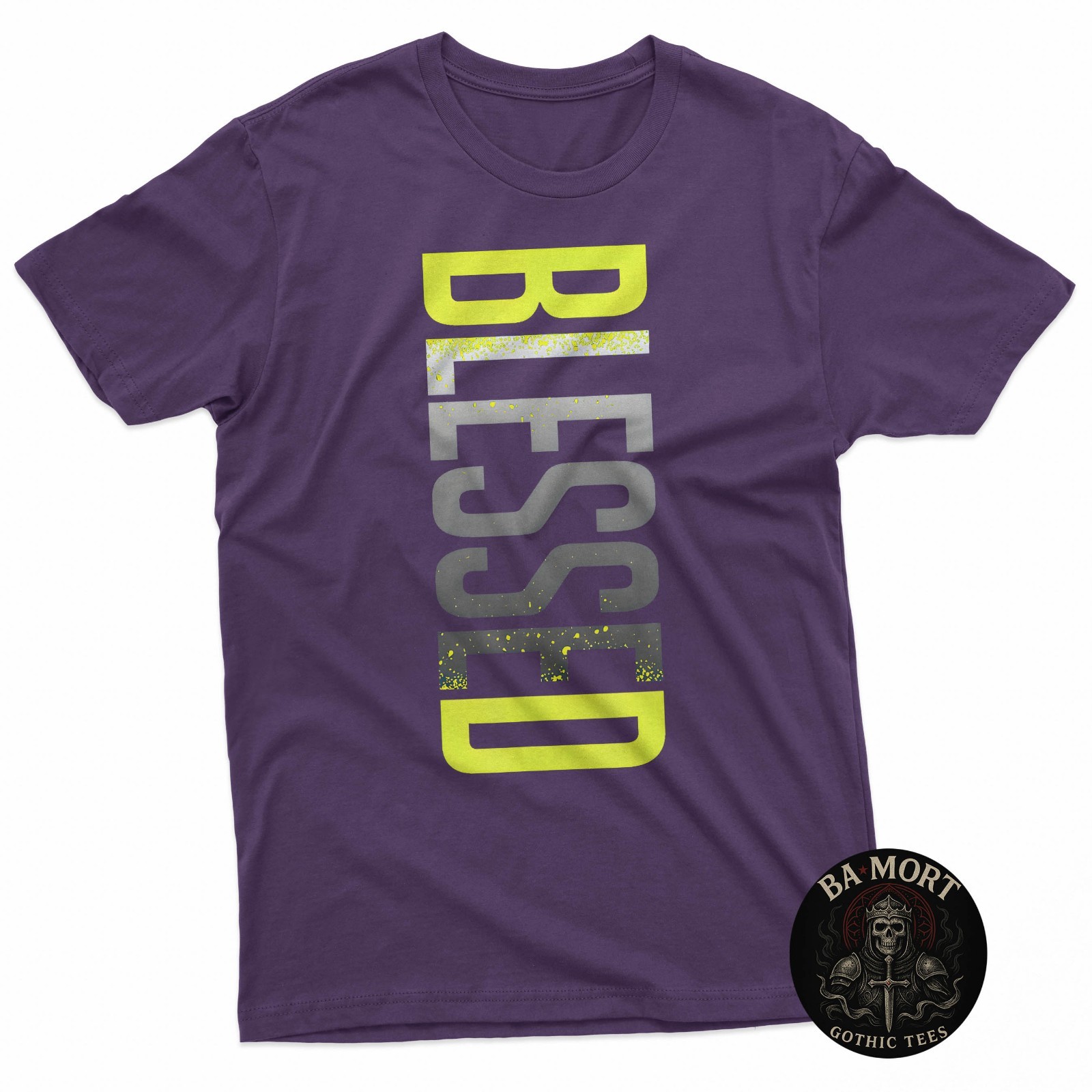 Neon Yellow Black Cool Grey Graphic Match T-Shirt gallery