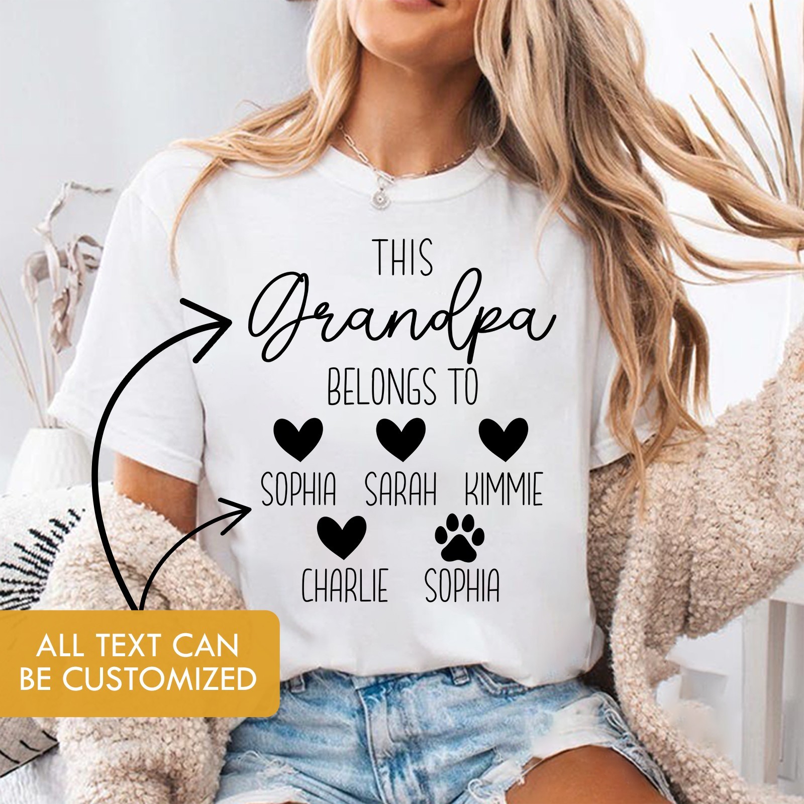 Personalized Grandpa Shirt Grandkids Name Grandpa Belongs To Fathers Day Gift gallery