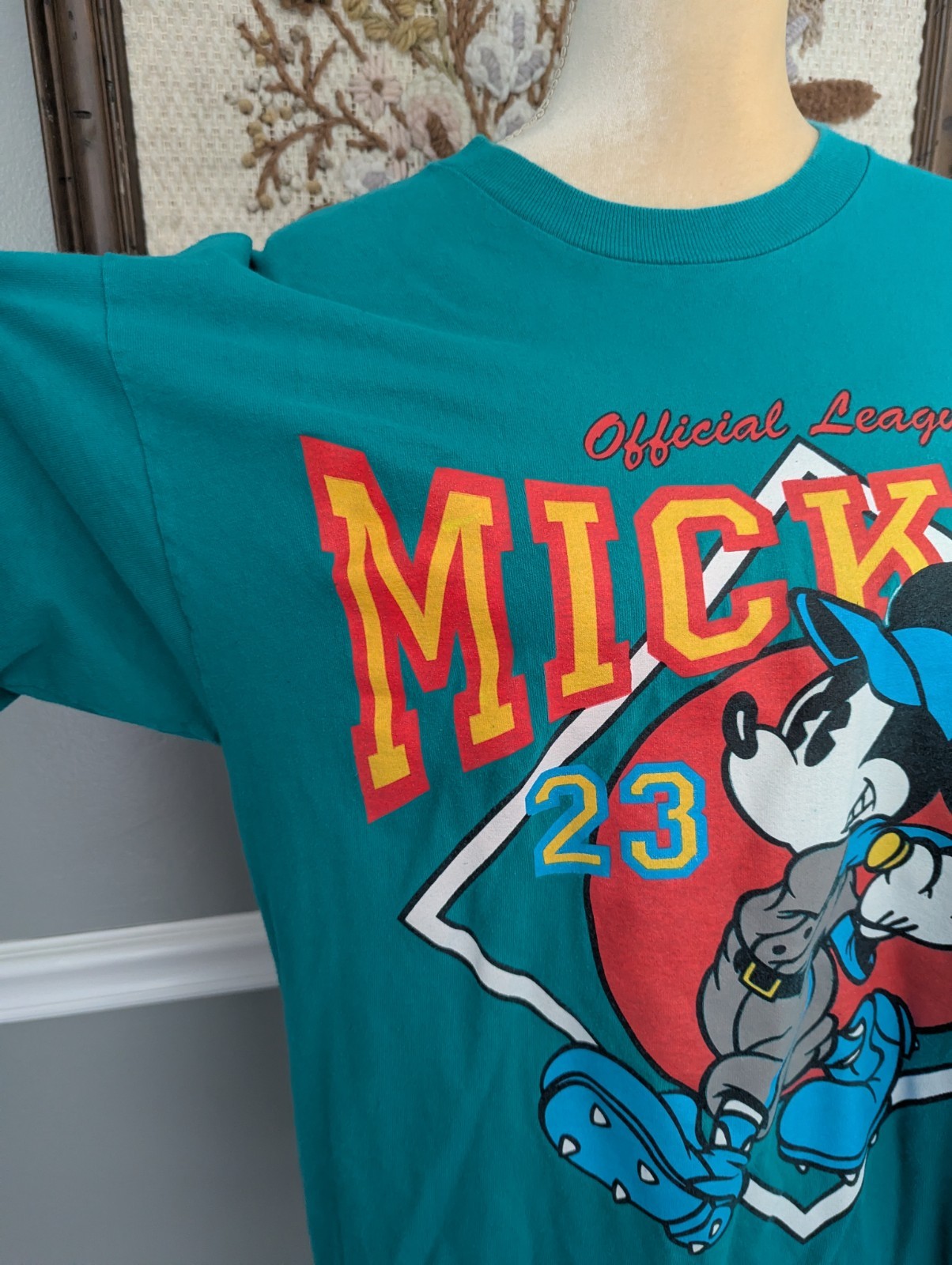 Vintage 90s Mickey & Co USA Single Stitch Mickey Mouse Baseball Disney T-Shirt gallery