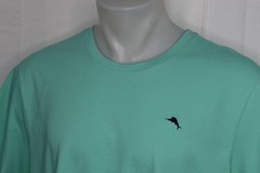 NWT TOMMY BAHAMA Small Men’s Cotton Spandex Crew Neck Tee Seafoam Green